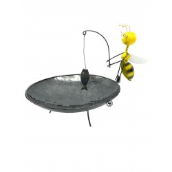 Fågelbad bi i plåt 30cm