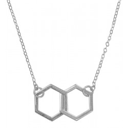 Halsband dubbelhexagon silver