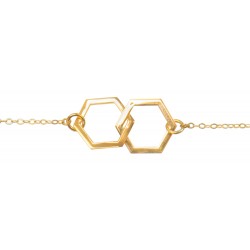 Armband dubbelhexagon guld