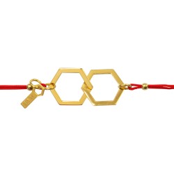 Armband dubbelhexagon guld...
