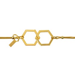Armband dubbelhexagon guld...