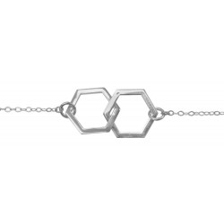 Armband dubbelhexagon silver