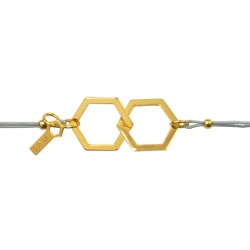 Armband dubbelhexagon guld...